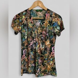 Carven Paris Technicolor Floral Top Size 44  US Size 10